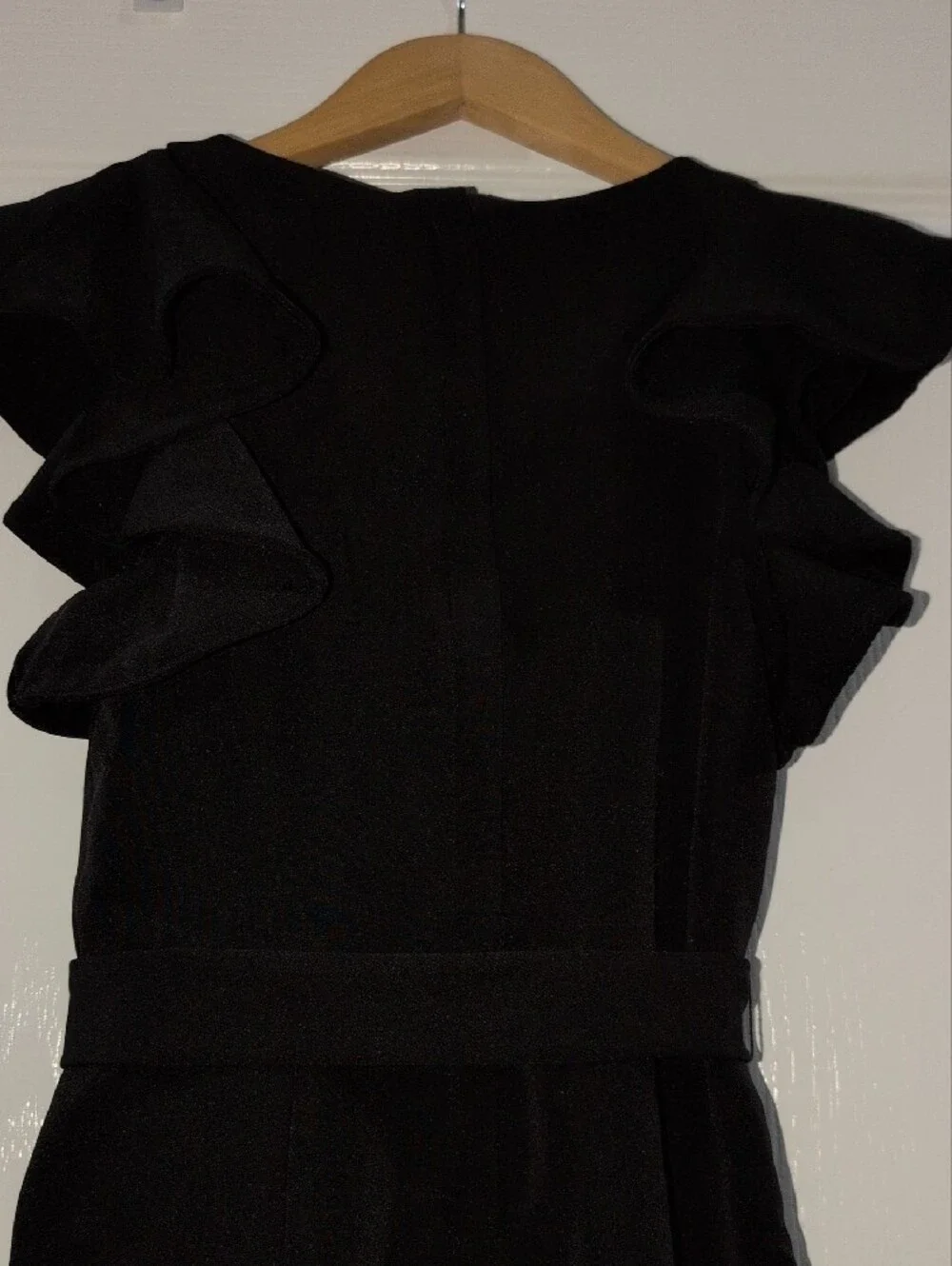 GB Girls Size 10 Black Tiered Ruffle Sleeve Tie Waist Jumpsuit